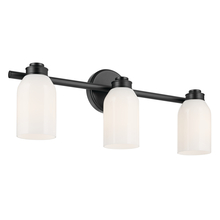 Kichler 55202BK - Shae 24.25" 3-Light Vanity Light with White Opal Glass in Black