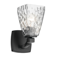 Kichler 55214BKWTR - Marant 9.5" 1-Light Wall Sconce with Clear Water Glass in Black