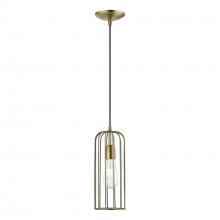 Livex Lighting 49713-01 - 1 Light Antique Brass Pendant