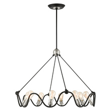 Livex Lighting 49736-14 - 8 Lt Textured Black with Brushed Nickel Accents Chandelier