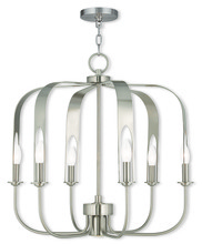 Livex Lighting 51936-91 - 6 Light + 1 Light BN Chandelier