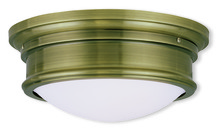 Livex Lighting 7342-01 - 2 Light Antique Brass Ceiling Mount