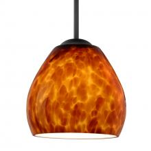 Besa Lighting 1BC-412218-LED-BK - Besa Bolla LED Pendant Amber Cloud Black 1x9W LED