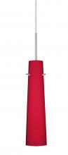 Besa Lighting 1BC-5674RM-SN-L - Besa Camino Pendant Satin Nickel Ruby Matte 1x40W Halogen, 15Ft. Cord