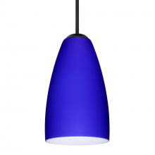 Besa Lighting 1JC-1511CM-LED-BK - Besa Riva 9 LED Pendant Cobalt Blue Matte Black 1x9W LED