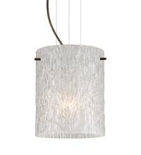 Besa Lighting 1KG-4006GL-LED-BR - Besa Pendant Tamburo 8 Bronze Glitter Stone 1x11W LED