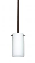 Besa Lighting 1TT-440407-HAL-BR - Besa Stem Stilo 7 Pendant Bronze Opal Matte 1x40W G9