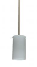 Besa Lighting 1TT-4404KR-MED-SN - Besa Stem Stilo 7 Pendant Satin Nickel Chalk 1x40W B10 Med