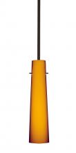 Besa Lighting 1TT-567480-BR-L - Besa Camino Stem Pendant Bronze Amber Matte 1x40W Halogen, 15Ft. Cord