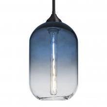 Besa Lighting 1TT-OMEGA12ST-EDIL-BK - Besa, Omega 12 Stem Pendant, Steel/Clear, Black Finish, 1x4W LED Filament