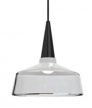 Besa Lighting 1JC-BARON10WH-BK - Baron 10 Cord Pendant, White/Clear, Black Finish, 1x60W Medium base