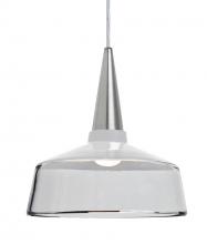 Besa Lighting 1JT-BARON10WH-SN - Baron 10 Cord Pendant, White/Clear, Satin Nickel Finish, 1x60W Medium base