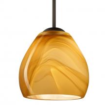 Besa Lighting B-4122HN-LED-BR-L - Besa Bolla LED Pendant For Multiport Canopy Honey Bronze 1x9W LED, 15Ft. Cord