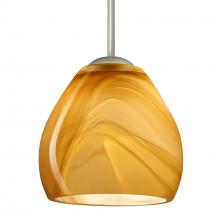 Besa Lighting B-4122HN-LED-SN-L - Besa Bolla LED Pendant For Multiport Canopy Honey Satin Nickel 1x9W LED, 15Ft. Cord