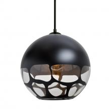 Besa Lighting J-ROCKYBK-BK - Besa, Rocky Cord Pendant For Multiport Canopies, Black, Black Finish, 1x60W MAX E26 Base