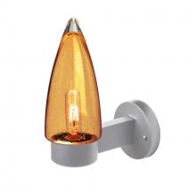 Besa Lighting SULUAM-WALL-SL - Sulu Outdoor Sconce, Amber Bubble, Silver Finish, 1x60W Medium Base