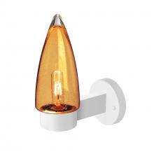 Besa Lighting SULUAM-WALL-WH - Sulu Outdoor Sconce, Amber Bubble, White Finish, 1x60W Medium Base