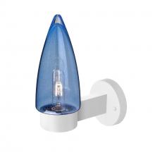 Besa Lighting SULUBL-WALL-EDIL-WH - Sulu Outdoor Sconce, Blue Bubble, White Finish, 1x5W LED Filament