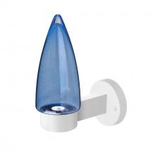 Besa Lighting SULUBL-WALL-LED-WH - Sulu Outdoor Sconce, Blue Bubble, White Finish, 1x4W LED