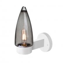 Besa Lighting SULUSM-WALL-WH - Sulu Outdoor Sconce, Smoke Bubble, White Finish, 1x60W Medium Base