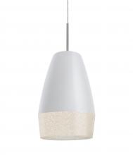 Besa Lighting J-ABU12WH-SN - Abu 12 Cord Pendant for Mulitport Canopy, White/Glitter, Satin Nickel Finish, 1x60W Medium base