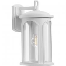 Progress P560088-028 - Gables Collection One-Light Coastal Satin White Outdoor Wall Lantern with DURASHIELD