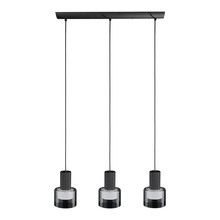 Eglo 204822A - Molineros - 3Lt Linear Pendant with Black Finish and White Interior and Clear Outer Glass