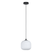 Eglo 99366A - 1 LT Pendant With Black Finish and White Glass Shade