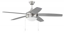 Craftmade EPHA52BNK5-BNGW - 52" Phaze Energy Star 5 in Brushed Polished Nickel w/ Brushed Nickel/Greywood Blades