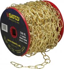 Satco Products 79/200 - 11 Gauge Chain; Brass Finish; 50 Yards (150 Feet) To Reel; 1 Reel To Master; 15lbs Max