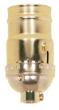 Satco Products 80/1020 - 3-Way (2 Circuit) Keyless Socket; 1/8 IPS; Aluminum; Brite Gilt Finish; 660W; 250V; 500 Master