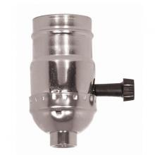 Satco Products 80/1098 - 3-Way (2 Circuit) Turn Knob Socket With Removable Knob; 1/8 IPS; Aluminum; Nickel Finish; 250W;