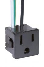 Satco Products 80/1142 - 3 Wire, 2 Pole Snap-In Convenience Outlet, Opening Size: 1" x 1" x 1" Rated: 15A-125V