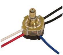 Satco Products 80/1361 - 3-Way Lighted Rotary Switch, Plastic Bushing, 2 Circuit, 4 Position(L-1, L-2, L1-2, Off). Rated: