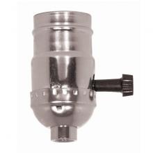 Satco Products 80/1453 - 3-Way (2 Circuit) Turn Knob Socket With Removable Knob; 1/8 IPS; Aluminum; Nickel Finish; 250W;