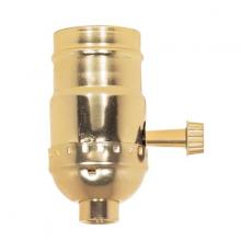 Satco Products 80/1533 - 3-Way Turn Knob Socket With Removable Knob; 1/8 IPS; Aluminum; Brite Gilt Finish; 250W; 250V