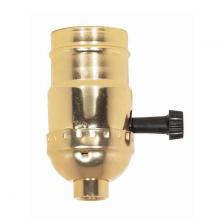 Satco Products 80/1560 - 3-Way Turn Knob Socket With Removable Knob; 1/8 IPS; Aluminum; Brite Gilt Finish; 250W; 250V; With