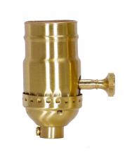 Satco Products 80/1737 - 3-Way (2 Circuit) Turn Knob Socket With Removable Knob; 1/8 IPS; 3 Piece Stamped Solid Brass; Satin