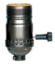 Satco Products 80/1969 - 3-Way (2 Circuit) Turn Knob Socket With Removable Knob; 1/8 IPS; Aluminum; Dark Antique Brass