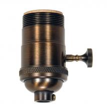 Satco Products 80/2153 - 3 Way Cast Socket; Dark Antique Brass Finish; With Set Screw; Threaded