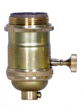 Satco Products 80/2238 - 3 Way Socket; Unfinished; Solid Brass; Turn Knob; 4pc; With Set Screw