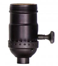 Satco Products 80/2424 - 3-Way (2 Circuit) Turn Knob Socket With Removable Knob; 1/8 IPS; 3 Piece Stamped Solid Brass; Dark