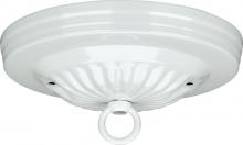 Satco Products 90/056 - Ribbed Canopy Kit; White Finish; 5" Diameter; 7/16" Center Hole; 2-8/32 Bar Holes; Includes