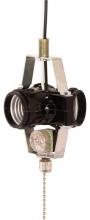 Satco Products 90/1587 - 3-Light Cluster Socket; On-Off Nickel Pull Chain; 8" AWM B/W Leads 105C; 660W; 250V