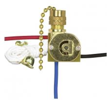 Satco Products 90/2260 - 3-Way Canopy Switch; 2 Circuit; 4 Position With Metal Chain, White Cord And Bell; 6A-125V, 3A-250V