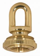 Satco Products 90/2297 - 3/8 IP Cast Brass Screw Collar Loop With Ring; Fits 1" Canopy Hole; 1-1/8" Ring Diameter;