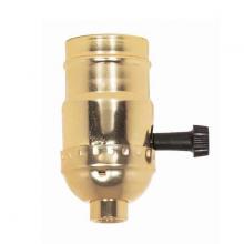 Satco Products 90/421 - 3 Terminal (2 Circuit) Turn Knob Socket With Removable Knobs; 1/8 IPS; Aluminum; Brite Gilt Finish;