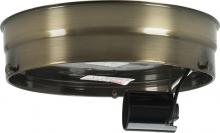 Satco Products 90/763 - 6" 1-Light Ceiling Pan; Antique Brass Finish; Includes Hardware; 60W Max