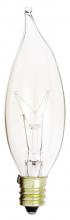 Satco Products A3673 - 15 Watt CA8 Incandescent; Clear; 2500 Average rated hours; 95 Lumens; Candelabra base; 130 Volt