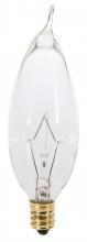 Satco Products A3674 - 25 Watt CA8 Incandescent; Clear; 2500 Average rated hours; 210 Lumens; Candelabra base; 130 Volt